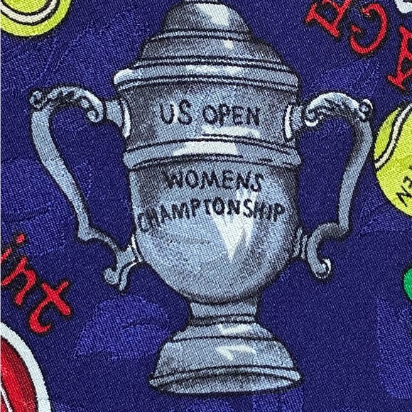 Vintage Nicole Miller Silk Scarf 42" US Open Tennis Collectible 1992 Rare - Picture 3 of 16